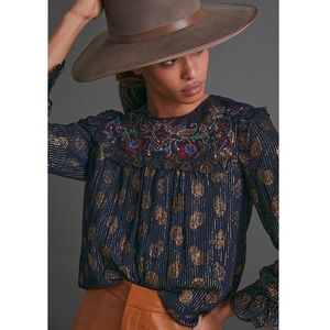 Verb by Pallavi Singhee Francie Blouse (Anthropologie brand) Size Small-Gorgeous